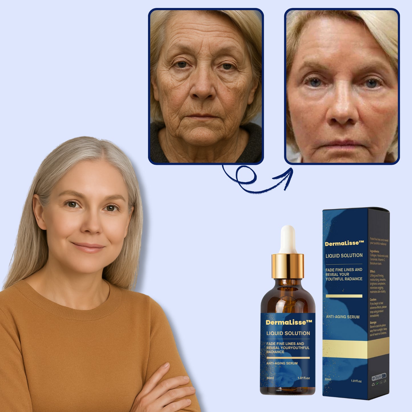 DermaLisse™ Kiinteyttävä seerumi | Näytä nuoremmalta Jo viikossa – ilman Botoxia!